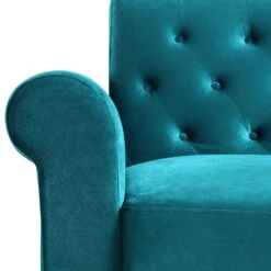 Hanney Chesterfield Chaise Sofabed In Teal Velvet 35 Hanney Chesterfield Chaise Sofabed In Teal Velvet -FINZ Furniture Shop AYSF 012 TEAL VEL detail3
