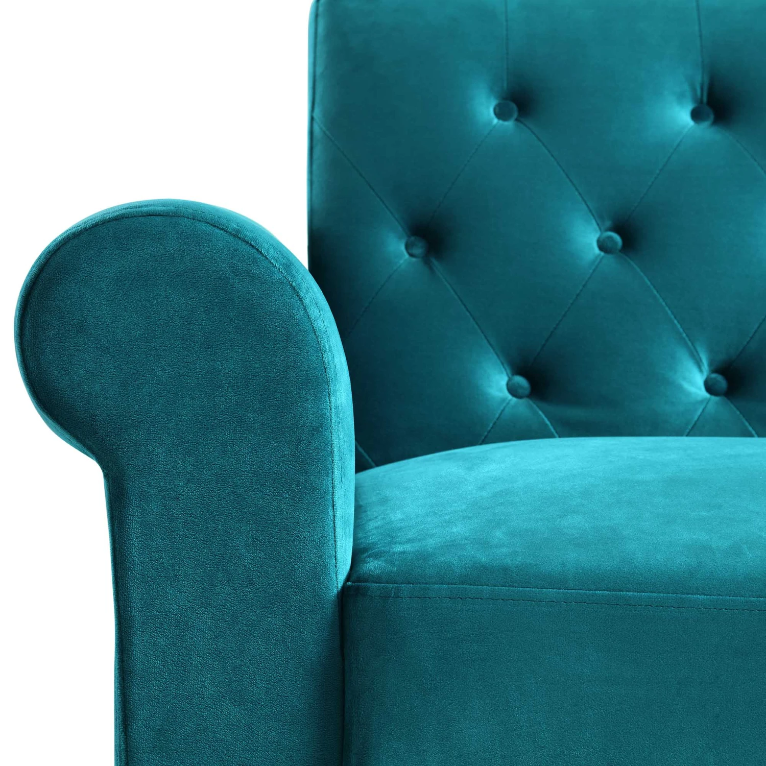 Hanney Chesterfield Chaise Sofabed In Teal Velvet 18 Hanney Chesterfield Chaise Sofabed In Teal Velvet - Image 16