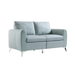 Noak 2-Seater Grey Faux Leather Sofa With Chrome Legs 19 Noak 2-Seater Grey Faux Leather Sofa With Chrome Legs -FINZ Furniture Shop AYSF 014 GREY PU 2ST WB2