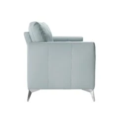 Noak 2-Seater Grey Faux Leather Sofa With Chrome Legs 20 Noak 2-Seater Grey Faux Leather Sofa With Chrome Legs -FINZ Furniture Shop AYSF 014 GREY PU 2ST WB3