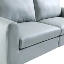 Noak 2-Seater Grey Faux Leather Sofa With Chrome Legs 26 Noak 2-Seater Grey Faux Leather Sofa With Chrome Legs -FINZ Furniture Shop AYSF 014 GREY PU detail2