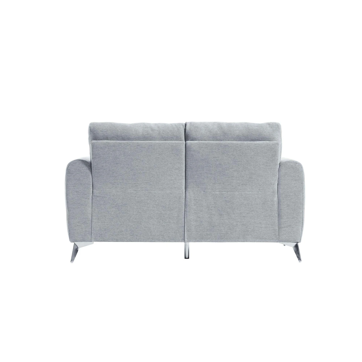 Noak 2-Seater Grey Woven Fabric Sofa With Chrome Legs 7 Noak 2-Seater Grey Woven Fabric Sofa With Chrome Legs - Image 5