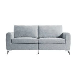 Noak 3-Seater Grey Woven Fabric Sofa With Chrome Legs 18 Noak 3-Seater Grey Woven Fabric Sofa With Chrome Legs -FINZ Furniture Shop AYSF 014 GREY WOVEN 3ST WB1