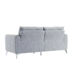 Noak 3-Seater Grey Woven Fabric Sofa With Chrome Legs 20 Noak 3-Seater Grey Woven Fabric Sofa With Chrome Legs -FINZ Furniture Shop AYSF 014 GREY WOVEN 3ST WB3