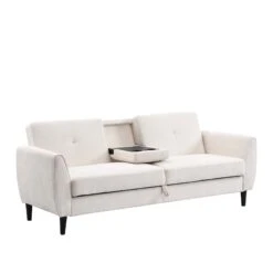 Latimer Beige Woven Fabric 3-Seater Storage Sofa Bed -FINZ Furniture Shop AYSF 09 BEIGEWOVEN 3ST WB3