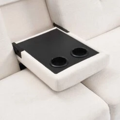 Latimer Beige Woven Fabric 3-Seater Storage Sofa Bed -FINZ Furniture Shop AYSF 09 BEIGEWOVEN 3ST detail2