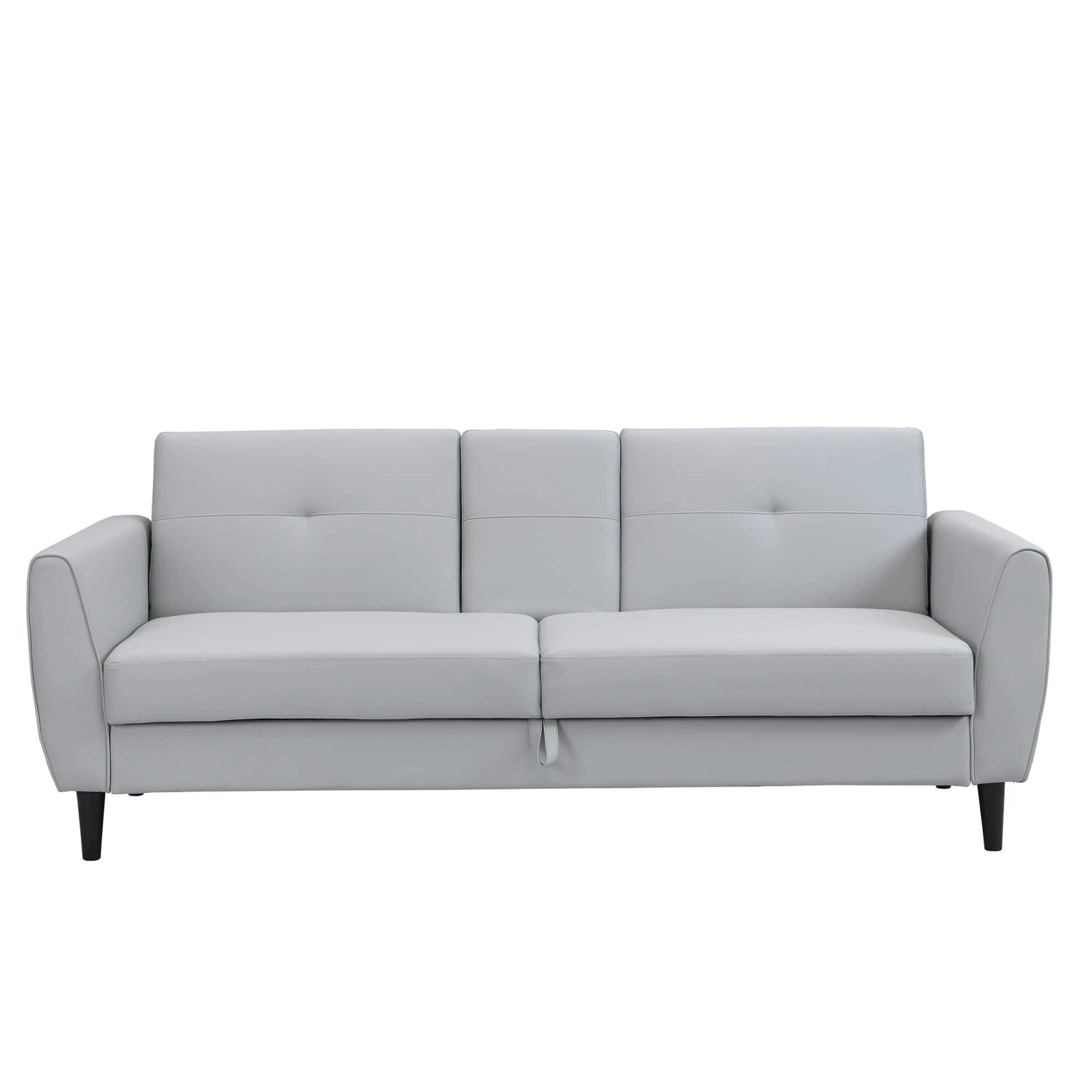Latimer Grey Faux Leather 3-Seater Storage Sofa Bed 6 Latimer Grey Faux Leather 3-Seater Storage Sofa Bed - Image 5