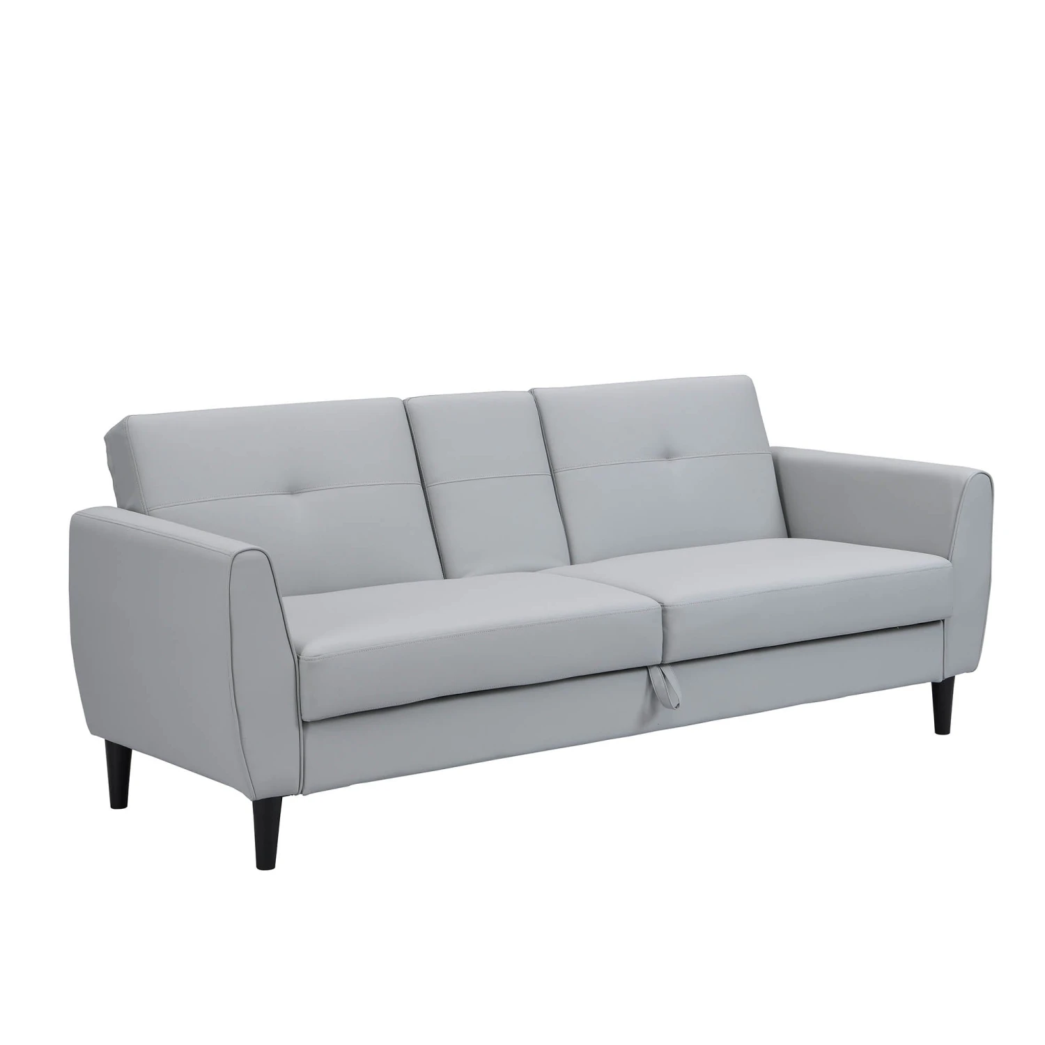 Latimer Grey Faux Leather 3-Seater Storage Sofa Bed 7 Latimer Grey Faux Leather 3-Seater Storage Sofa Bed - Image 6