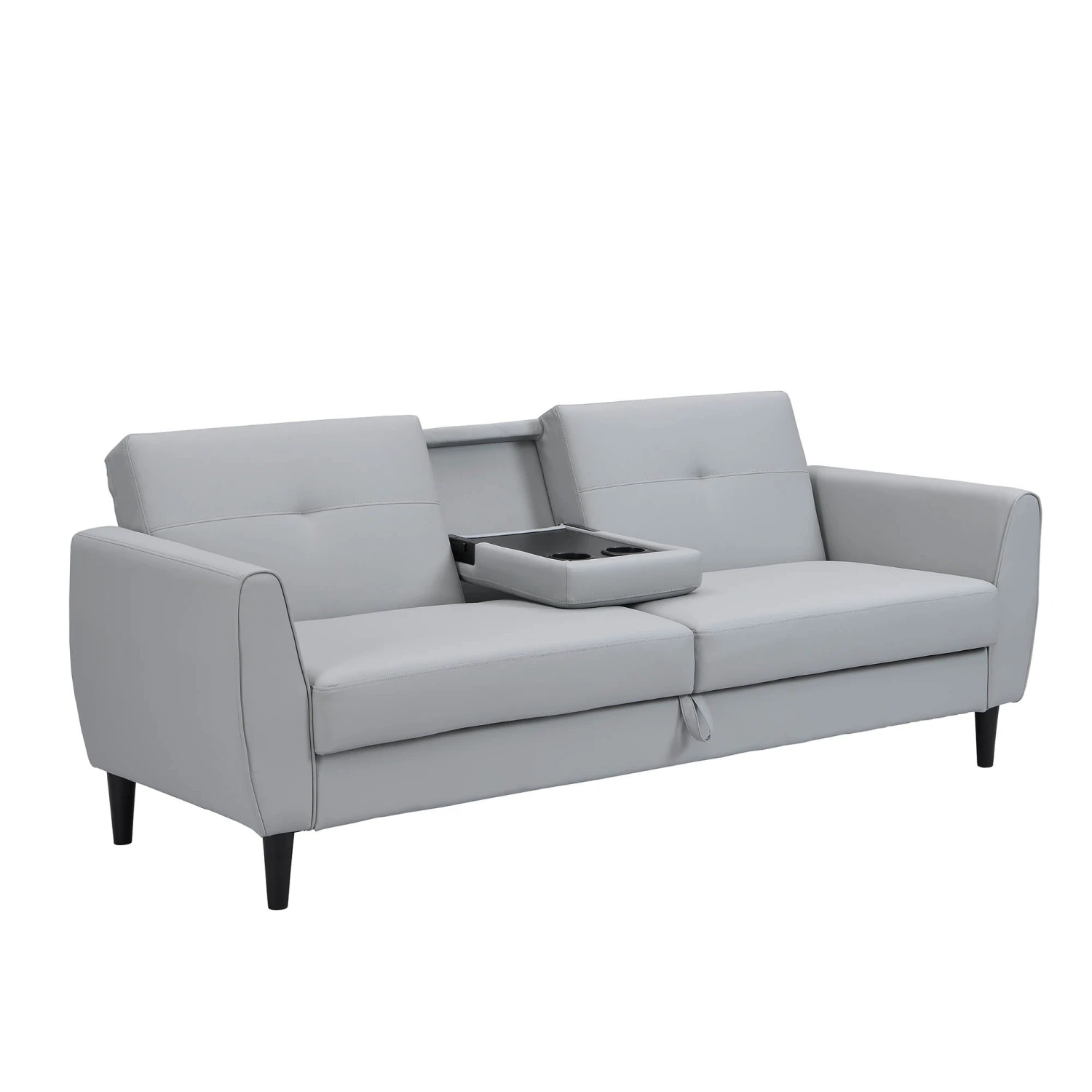 Latimer Grey Faux Leather 3-Seater Storage Sofa Bed 8 Latimer Grey Faux Leather 3-Seater Storage Sofa Bed - Image 7