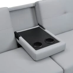 Latimer Grey Faux Leather 3-Seater Storage Sofa Bed 33 Latimer Grey Faux Leather 3-Seater Storage Sofa Bed -FINZ Furniture Shop AYSF 09 GREYPU 3ST detail2