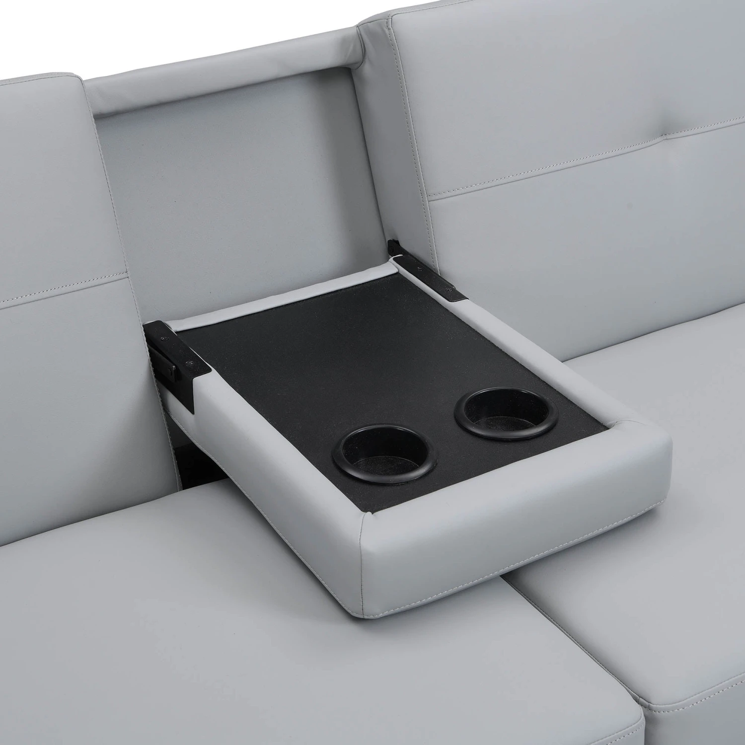 Latimer Grey Faux Leather 3-Seater Storage Sofa Bed 17 Latimer Grey Faux Leather 3-Seater Storage Sofa Bed - Image 16