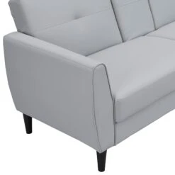 Latimer Grey Faux Leather 3-Seater Storage Sofa Bed 32 Latimer Grey Faux Leather 3-Seater Storage Sofa Bed -FINZ Furniture Shop AYSF 09 GREYPU 3ST detail3