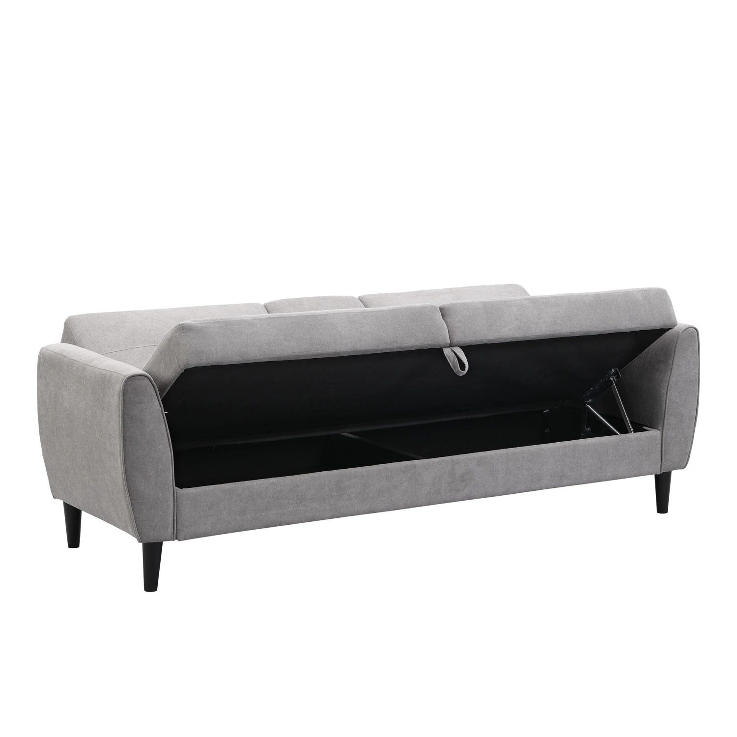 Latimer Light Grey Brushed Fabric 3-Seater Storage Sofa Bed 9 Latimer Light Grey Brushed Fabric 3-Seater Storage Sofa Bed - Image 7