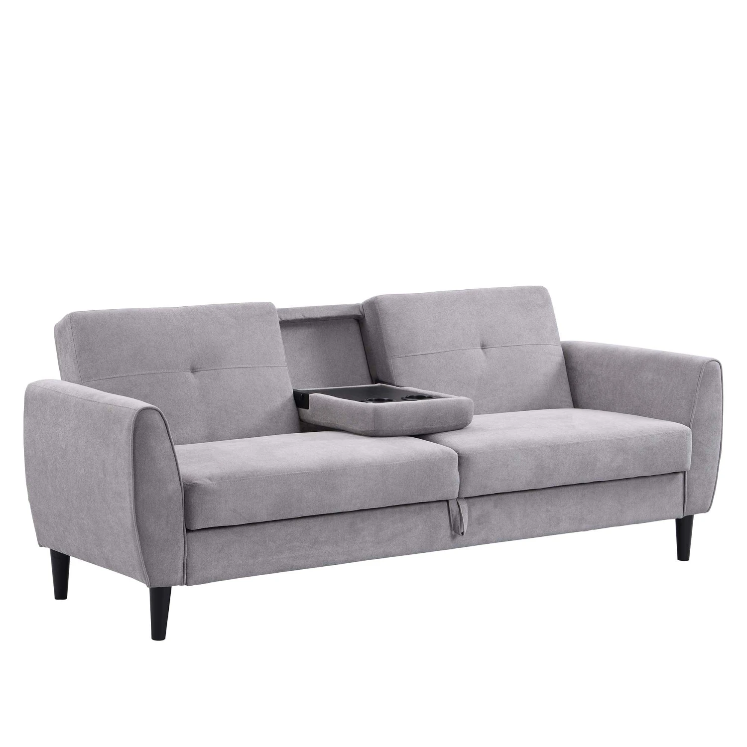 Latimer Light Grey Brushed Fabric 3-Seater Storage Sofa Bed 10 Latimer Light Grey Brushed Fabric 3-Seater Storage Sofa Bed - Image 8
