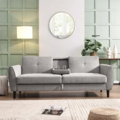 Latimer Light Grey Brushed Fabric 3-Seater Storage Sofa Bed 23 Latimer Light Grey Brushed Fabric 3-Seater Storage Sofa Bed -FINZ Furniture Shop AYSF 09 LGREYFAB 3ST scene1