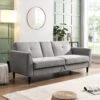 Latimer Light Grey Brushed Fabric 3-Seater Storage Sofa Bed -FINZ Furniture Shop AYSF 09 LGREYFAB 3ST scene2