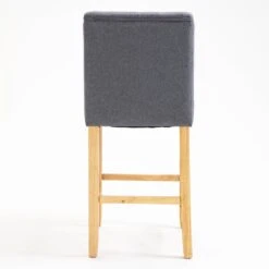 Harbury Set Of 2 Buttoned Bar Stools (Light Grey Linen) -FINZ Furniture Shop BCH 2112 LGREY LINEN 2P 6