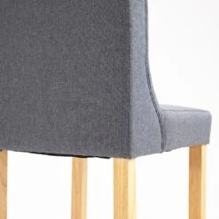 Harbury Set Of 2 Buttoned Bar Stools (Light Grey Linen) -FINZ Furniture Shop BCH 2112 LGREY LINEN 2P detail3
