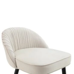 Miyae Set Of 2 Pleated Champagne Beige Velvet Upholstered Counter Stools -FINZ Furniture Shop BCH 2148 CHAMP VEL 2P detail1