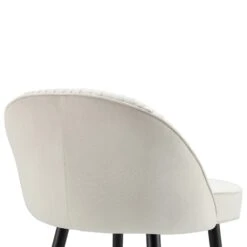 Miyae Set Of 2 Pleated Champagne Beige Velvet Upholstered Counter Stools -FINZ Furniture Shop BCH 2148 CHAMP VEL 2P detail2