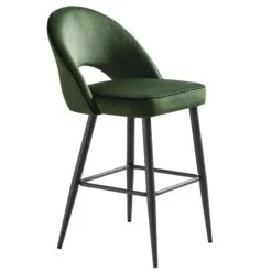 Oakley Set Of 2 Dark Green Velvet Upholstered Counter Stools With Contrast Piping 19 Oakley Set Of 2 Dark Green Velvet Upholstered Counter Stools With Contrast Piping -FINZ Furniture Shop BCH 2155 DARKGREEN VEL 2P WB4