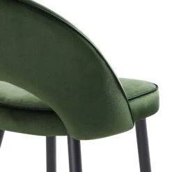 Oakley Set Of 2 Dark Green Velvet Upholstered Counter Stools With Contrast Piping 25 Oakley Set Of 2 Dark Green Velvet Upholstered Counter Stools With Contrast Piping -FINZ Furniture Shop BCH 2155 DARKGREEN VEL 2P detail3