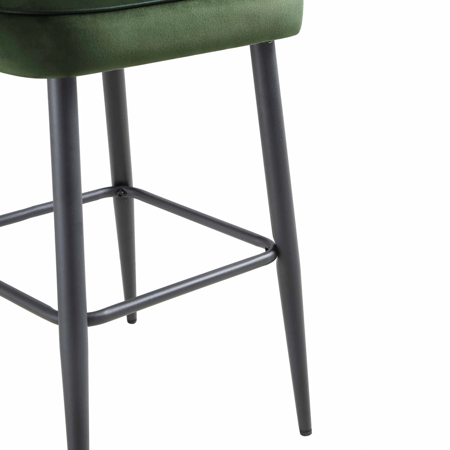 Oakley Set Of 2 Dark Green Velvet Upholstered Counter Stools With Contrast Piping 13 Oakley Set Of 2 Dark Green Velvet Upholstered Counter Stools With Contrast Piping - Image 11