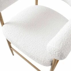 Fulbourn White Boucle Counter Stool With Natural Wood Effect Legs -FINZ Furniture Shop BCH 2171 WHITE BOUCLE NAT detail2