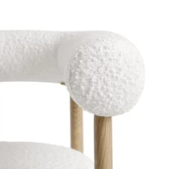 Fulbourn White Boucle Counter Stool With Natural Wood Effect Legs -FINZ Furniture Shop BCH 2171 WHITE BOUCLE NAT detail3