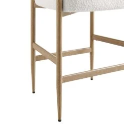 Fulbourn White Boucle Counter Stool With Natural Wood Effect Legs -FINZ Furniture Shop BCH 2171 WHITE BOUCLE NAT detail4