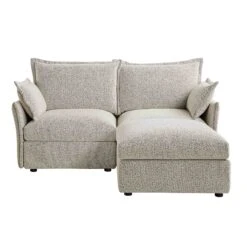 Byron Pillow Edge Mist Grey Boucle Modular Sofa, 2-Seater Chaise 18 Byron Pillow Edge Mist Grey Boucle Modular Sofa, 2-Seater Chaise -FINZ Furniture Shop BOSF 7053 GREY BOU 2STCHAISE WB2