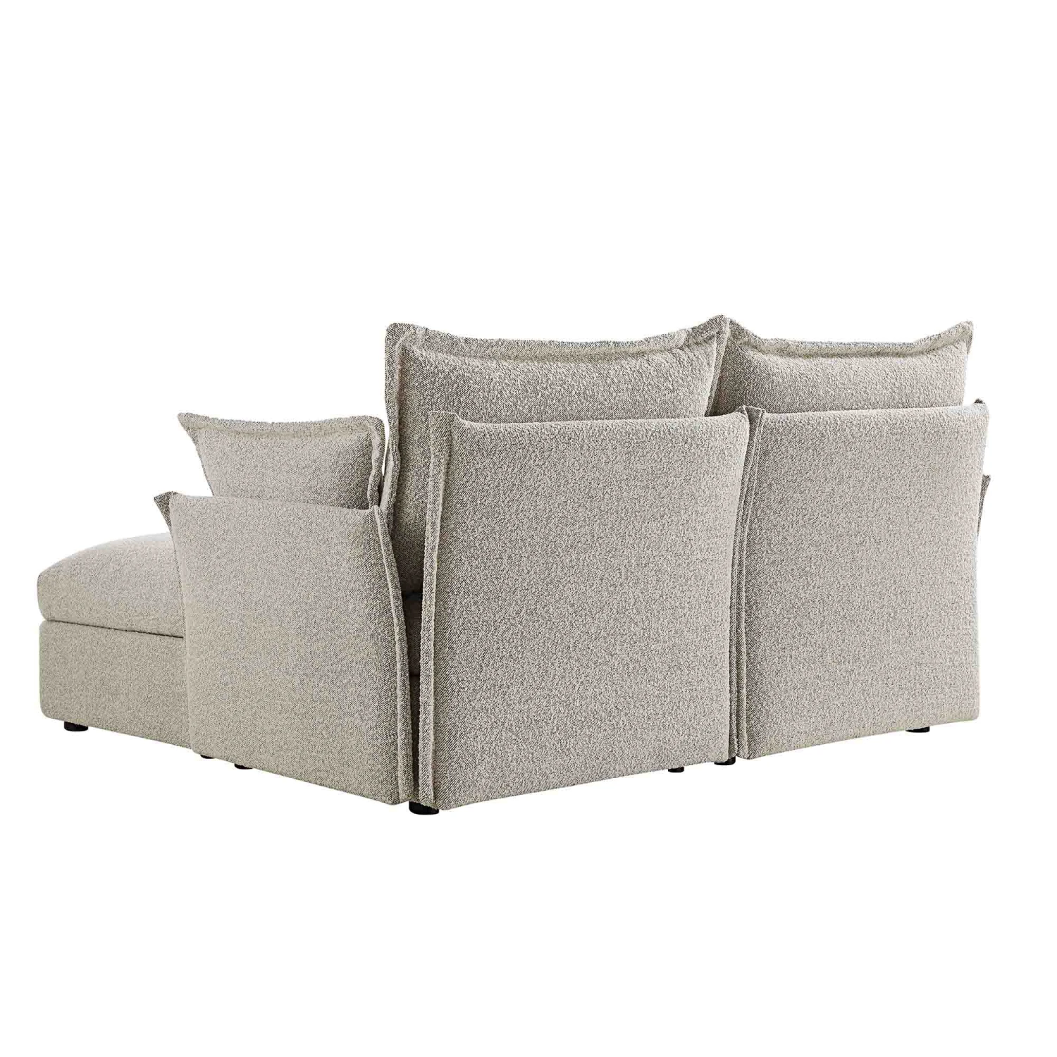 Byron Pillow Edge Mist Grey Boucle Modular Sofa, 2-Seater Chaise 13 Byron Pillow Edge Mist Grey Boucle Modular Sofa, 2-Seater Chaise - Image 11