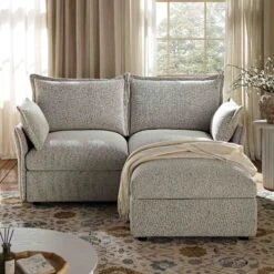 Byron Pillow Edge Mist Grey Boucle Modular Sofa, 2-Seater Chaise 15 Byron Pillow Edge Mist Grey Boucle Modular Sofa, 2-Seater Chaise -FINZ Furniture Shop BOSF 7053 GREY BOU 2STCHAISE scene2