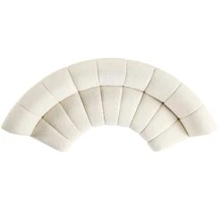 Granvia Ecru Boucle Modular Sofa, 3-Seater Curved Sofa -FINZ Furniture Shop BOSF 9381 BEIGE BOU 3ST CURVED WB1