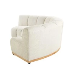 Granvia Ecru Boucle Modular Sofa, 3-Seater Curved Sofa -FINZ Furniture Shop BOSF 9381 BEIGE BOU 3ST CURVED WB5