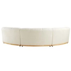 Granvia Ecru Boucle Modular Sofa, 3-Seater Curved Sofa -FINZ Furniture Shop BOSF 9381 BEIGE BOU 3ST CURVED WB6