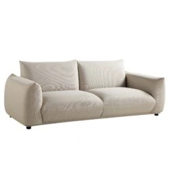 Gianni Three Seater Sofa, Beige Woven Fabric 24 Gianni Three Seater Sofa, Beige Woven Fabric -FINZ Furniture Shop BOSF 9678 BEIGE WOV 3ST WB2