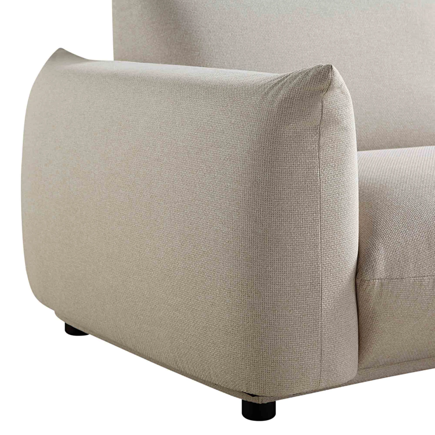 Gianni Three Seater Sofa, Beige Woven Fabric 13 Gianni Three Seater Sofa, Beige Woven Fabric - Image 11
