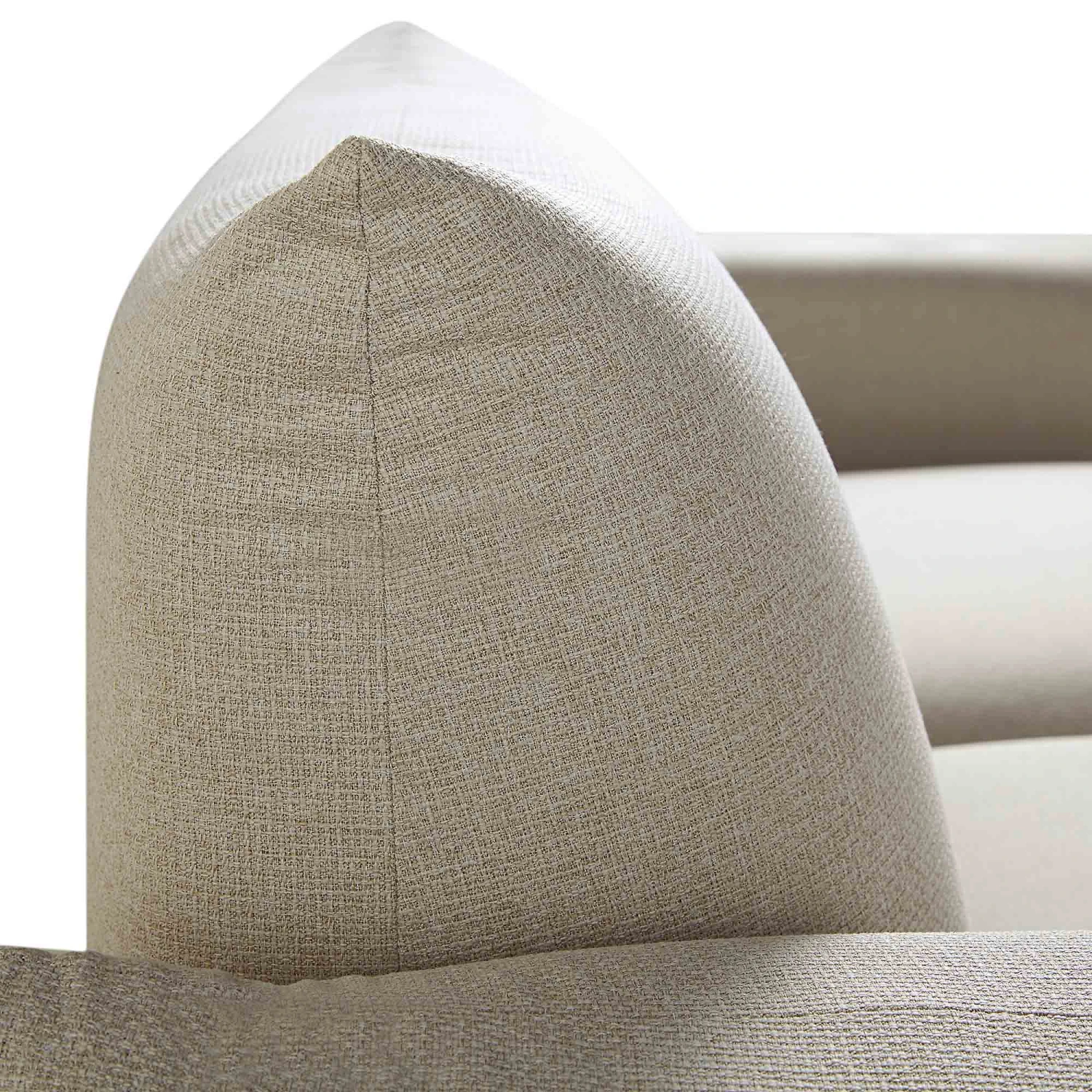 Gianni Three Seater Sofa, Beige Woven Fabric 17 Gianni Three Seater Sofa, Beige Woven Fabric - Image 15