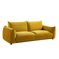 Gianni Three Seater Sofa, Goldenrod Velvet 20 Gianni Three Seater Sofa, Goldenrod Velvet -FINZ Furniture Shop BOSF 9678 GOLD VEL 3ST WB2