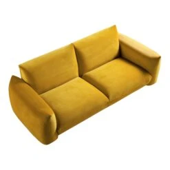 Gianni Three Seater Sofa, Goldenrod Velvet 22 Gianni Three Seater Sofa, Goldenrod Velvet -FINZ Furniture Shop BOSF 9678 GOLD VEL 3ST WB4
