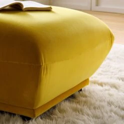 Gianni Pouffe, Goldenrod Velvet 15 Gianni Pouffe, Goldenrod Velvet -FINZ Furniture Shop BOSF 9678 GOLD VEL STOOL scene2