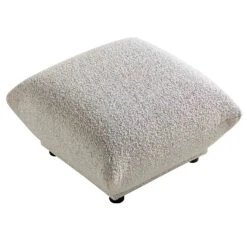 Gianni Pouffe, Mist Grey Boucle -FINZ Furniture Shop BOSF 9678 GREY BOU STOOL WB2