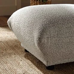 Gianni Pouffe, Mist Grey Boucle -FINZ Furniture Shop BOSF 9678 GREY BOU STOOL scene3