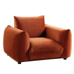 Gianni Armchair, Rust Velvet 22 Gianni Armchair, Rust Velvet -FINZ Furniture Shop BOSF 9678 RUST VEL 1ST WB2
