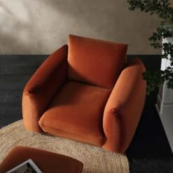 Gianni Armchair, Rust Velvet 18 Gianni Armchair, Rust Velvet -FINZ Furniture Shop BOSF 9678 RUST VEL 1ST scene2