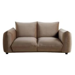 Gianni Two Seater Sofa, Mink Velvet -FINZ Furniture Shop BOSF 9678 TAUPE VEL 2ST WB1