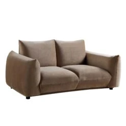 Gianni Two Seater Sofa, Mink Velvet -FINZ Furniture Shop BOSF 9678 TAUPE VEL 2ST WB2