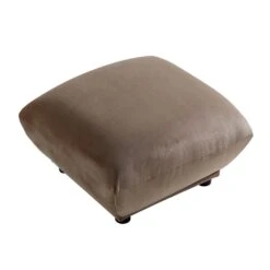 Gianni Pouffe, Mink Velvet -FINZ Furniture Shop BOSF 9678 TAUPE VEL STOOL WB2
