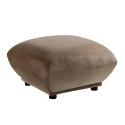 Gianni Pouffe, Mink Velvet -FINZ Furniture Shop BOSF 9678 TAUPE VEL STOOL WB3